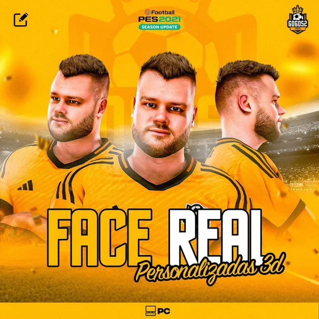 Arte do produto Face Real escaneada em 3D